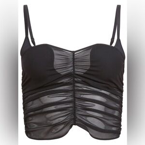 Fleur du Mal Black Ruched Tank Top